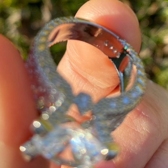 New 925 Silver Wedding Ring Sapphire Size 6-10 - Picture 11 of 11